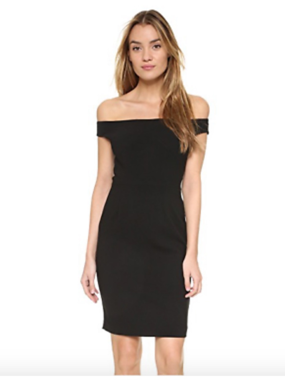 Black Halo One-Shoulder Black Sheath Dress